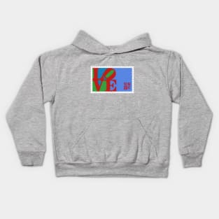 Low Poly Love (Robert Indiana) Stamp Kids Hoodie